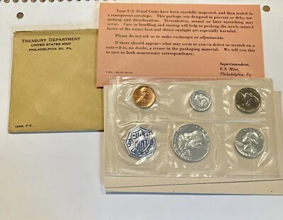 1963 US 5 Coin Proof Set Silver Coins and Envelope Philadelphia Mint OPENED - Image 1 of 3