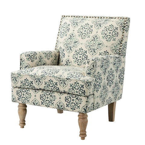 Karat Home Asiab Accent Chair - Navy/Beige  MSRP $599.00 Cover