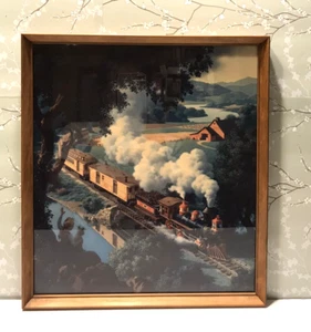 Vintage Train Locomotive Railroad Print Picture- Paul Detlefsen - Picture 1 of 5