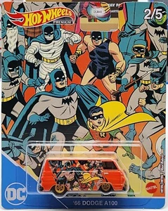 HOT WHEELS 2021 POP CULTURE SERIES DC COMICS BATMAN '66 DODGE A100 REAL RIDERS! - Picture 1 of 2