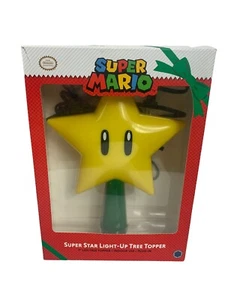 Nintendo Super Mario Super Star Gen 2 Iluminar Árbol Topper Amarillo Enchufe 7” - Imagen 1 de 12