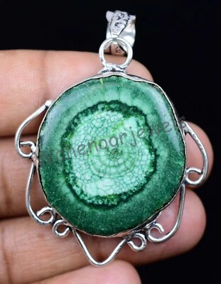 68.95 Karat Grün Druzy 925 Sterlingsilber Anhänger Schöne Schmuck Für Gift Liebe - Bild 1 von 4