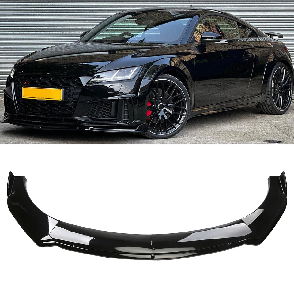 Glossy Black Front Bumper Lip Spoiler Splitter Body Kit For Audi TTS Quattro C Foto 1 de 4