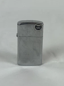 Vintage 1975 Etched Zippo Slim Lighter - Picture 1 of 4