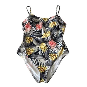 Hurley XL Damen-Badeanzug Einteiler Blumenmuster tropischer Druck neu ohne Etikett Gitterrücken - Bild 1 von 7