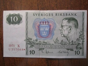 Billete de repuesto Suecia 1971 de 10 coronas - Imagen 1 de 2