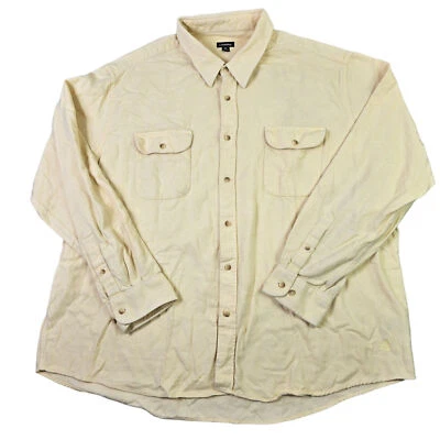 J. Peterman Flannel Button Front Shirt Men's XXL Yellow Workwear Logo As Is - Image 1 of 4