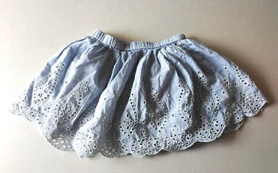 Falda Gap Niños Niñas Talla S 6-7 Ojales Giratoria Azul Bordada Algodón Forrada Foto 1 de 4