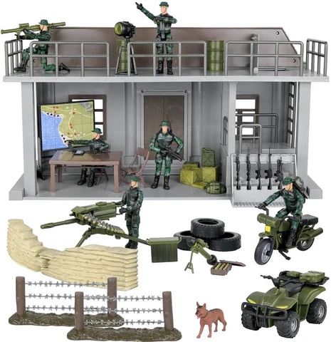 Click N' Play Military Multi Level Command Center Headquarters 51 Piece Play Set Cover