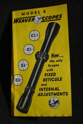 Брошюра о прицеле Weaver 1959 модель K - Изображение 1 из 4