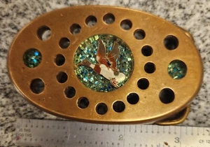 Belt Buckle Brass Handmade Duck Abstract Art Artwork Vintage Belt Buckle - Picture 1 of 3