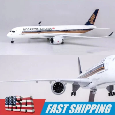 1:142 Singapore Airlines A350 Airplane Model Decoration w/ LED Light Wheel Gift - Image 1 of 4