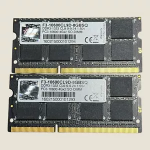 G.Skill 8GB (4GBx2) DDR3 PC3-10600 SODIMM 4GBX2 F3-10600CL9D-8GBSQ - Picture 1 of 1