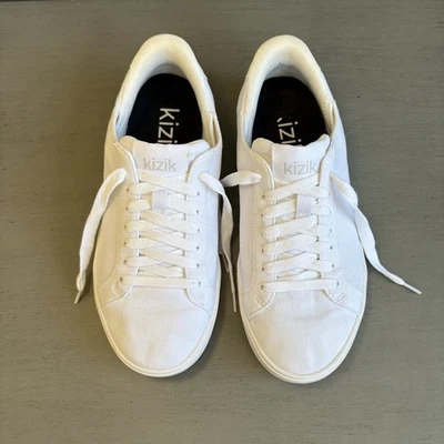 Kizik Irvine Sneakers Unisex White Lace Up Slip On Canvas Shoes Women 7.5 - Image 1 of 4