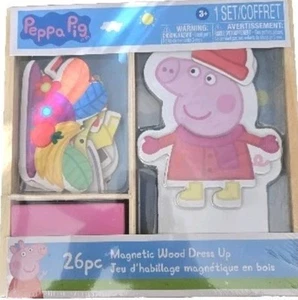 Peppa Pig Magnetic Wooden Dress Up Wood - 26 Teile NEU - Bild 1 von 5