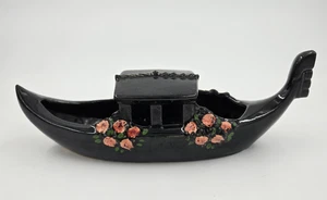 MCM Vintage 1950s MCCOY POTTERY Black DECORATED Gondola Boat Planter USA - Picture 1 of 6