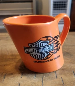 2007 Harley-Davidson Orange Tribal Flames Coffee Mug – Go Ahead, Enjoy The Ride - Picture 1 of 3