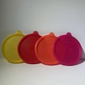 4" TUPPERWARE Replacement Lids 215 Lot Of 4 - Sheer Fun Colors - Picture 1 of 6