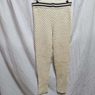 Free People Movement Selin 毛衣套装裤子尺寸小号粗针织象牙白 — 第 1/4 张图片