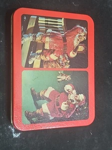 1993 Coca-Cola Weihnachtsmann Spielkarten (2er Set) Nostalgie in Tin - NOS Neu - Bild 1 von 14