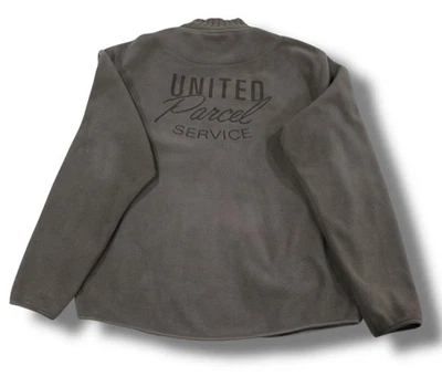 VTG UPS United Parcel Service Large Employee Uniform Ful Zip Brown Fleece Jacket - Image 1 of 4