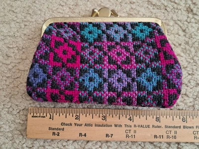 Monedero cambio tapiz Welch ~ 3 compartimentos ~ Hecho en Gales ~ De colección Foto 1 de 4