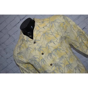 Tommy Bahama Hawaiian SILK Shirt Mens Size Medium Coconut Buttons Loop Collar - Picture 1 of 6