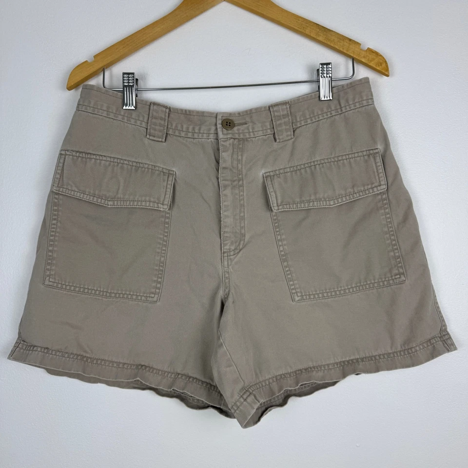 J. Pantalones cortos cargo Crew para mujer tostados 100 % algodón talla 12 bolsillos utilitarios informales Foto 1 de 4