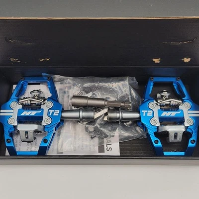 Pedales de bicicleta HT Components T2 azul real sin clip aleación PAQUETE ABIERTO Foto 1 de 2