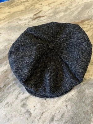 Harris Tweed Newsboy Hat Hanna Hats Flat Cap Mens XL  Gray Donegal Wool Ireland - Image 1 of 4