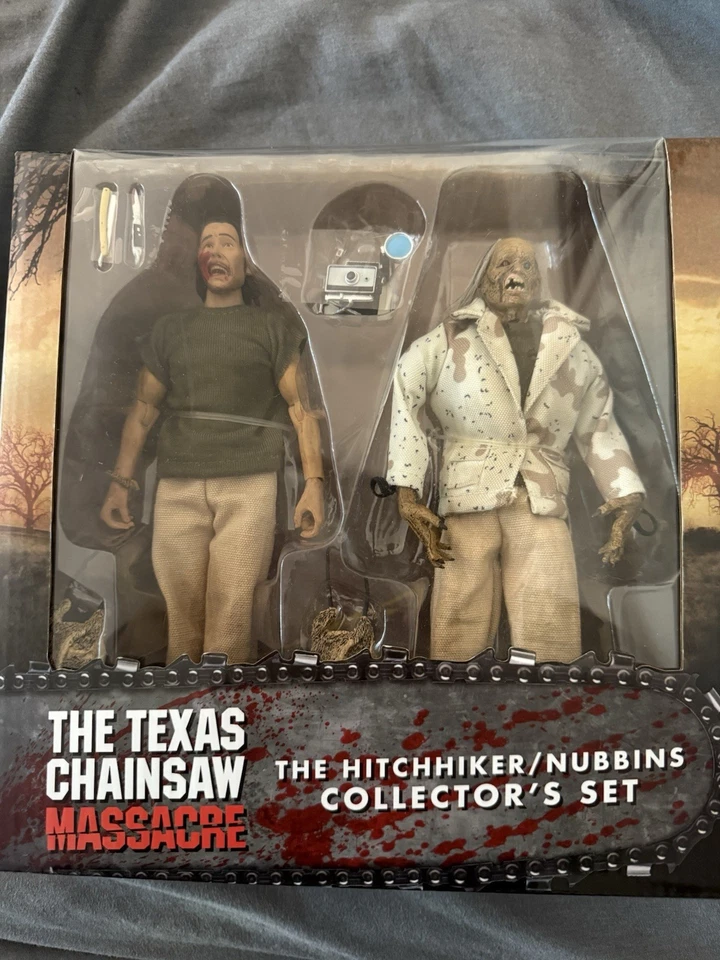 Juego de figuras de acción NECA Texas Chainsaw Massacre Hitchhiker and Nubbins Sawyer nuevo en caja Foto 1 de 2