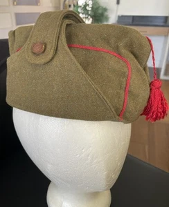 Vintage 1940s Spanish State Garrison Side Cap WWII Army Spain Tassel Vestuario - Picture 1 of 9