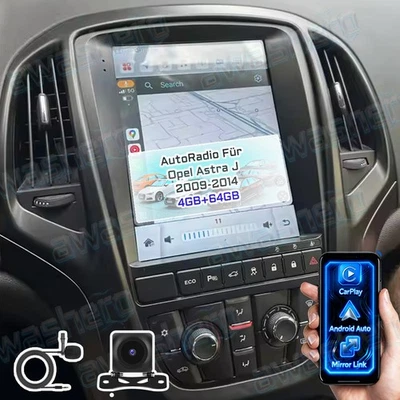 Carplay Android 15 Autoradio 4+64G Für Opel Astra J 2010-2014 GPS NAVI WIFI +KAM - Bild 1 von 4