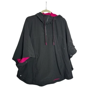 The North Face Black & Pink Vida Hooded Poncho Raincoat Size Woman’s Medium - Picture 1 of 8