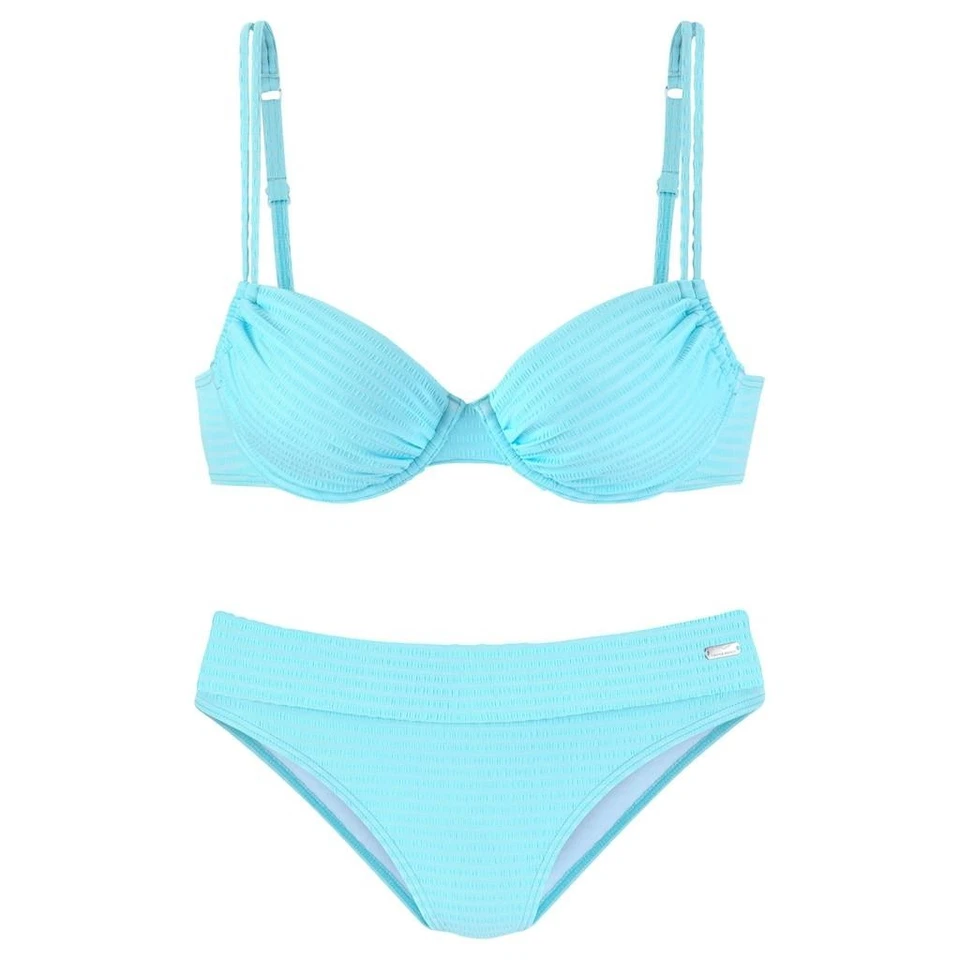 Marken Bügel-Bikini Damen Bademode Zweiteiler aqua Gr. 42 C NEU - Bild 1 von 3