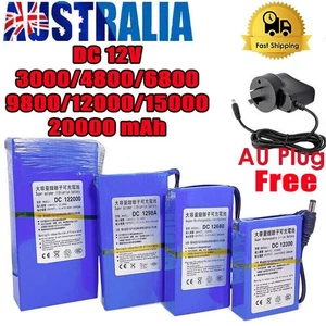 20000mAh 12V DC Rechargeable Lithium-ion Battery Portable Pack w/ Charger Switch - Picture 1 of 21