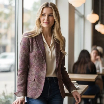 Blazer ETRO Italiano Lana Paisley Talla 12 Foto 1 de 4