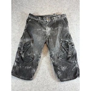 Pantalones Cortos Robins Jean Carga Para Hombre Talla 32 Negro Blanco Tie Dye Táctico Suelto Utilidad - Imagen 1 de 9