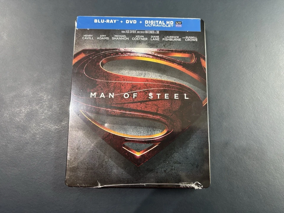 Man of Steel (Blu-Ray, DVD) 3 Disc - Steelbook SEALED DENTED - Image 1 of 4