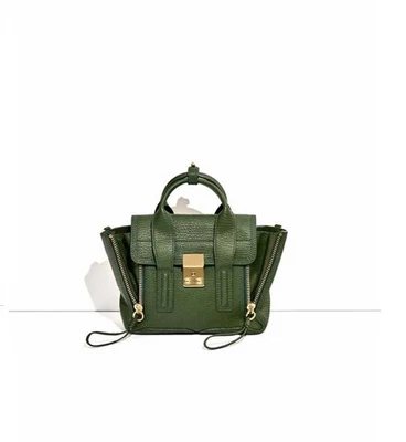 BOLSO DE MANO DE HOMBRO GRANDE DE CUERO VERDE 3.1 PHILLIP LIM PASHLI Foto 1 de 4