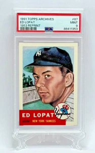 Tarjeta Lopat 1991 Topps Archives 1953 reimpresión Ed #87 PSA 9 como nueva - Imagen 1 de 3