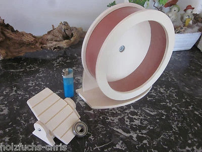 Laufrad 20cm Holz Hamsterrad Kugelgelagert + Wippe Rennmäuse Mäuse Hamster Nager - Bild 1 von 2