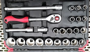 Gedore Red Socket Wrench Set 1/2" Drive Metric SW10-32mm 24pcs R69013024 - Picture 1 of 8