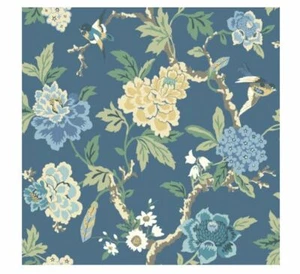 Papel pintado York Waverly Garden Party GP5903 azul amarillo verde crema elegante floral - Imagen 1 de 3