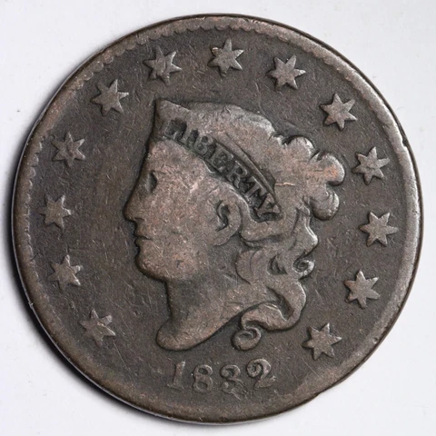 1832 Coronet Head Large Cent CHOICE VG E294 KCH Cover