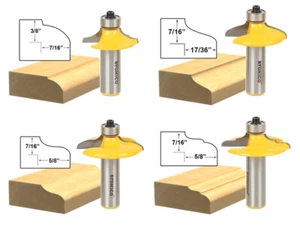 Door and Drawer Front Edging Router Bit Set - 1/2" Shank - Yonico 12401