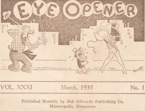 1933 Calgary Eye Opener Comic Book Vol 31 #1 Risqué Cartoon Nudist Joke Magazine - Picture 1 of 6