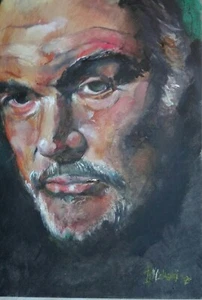Quadro - Ritratto SEAN CONNERY  - acrilico su legno - Foto 1 di 1