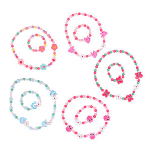  5 Sets Kinder Perlen Halskette kleines Mädchen Halsketten Armbänder für Kind