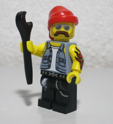 Motorcycle Mechanic Series 10 Tattoo Wrench LEGO® Minifigure Mini Figure Fig - Image 1 of 2